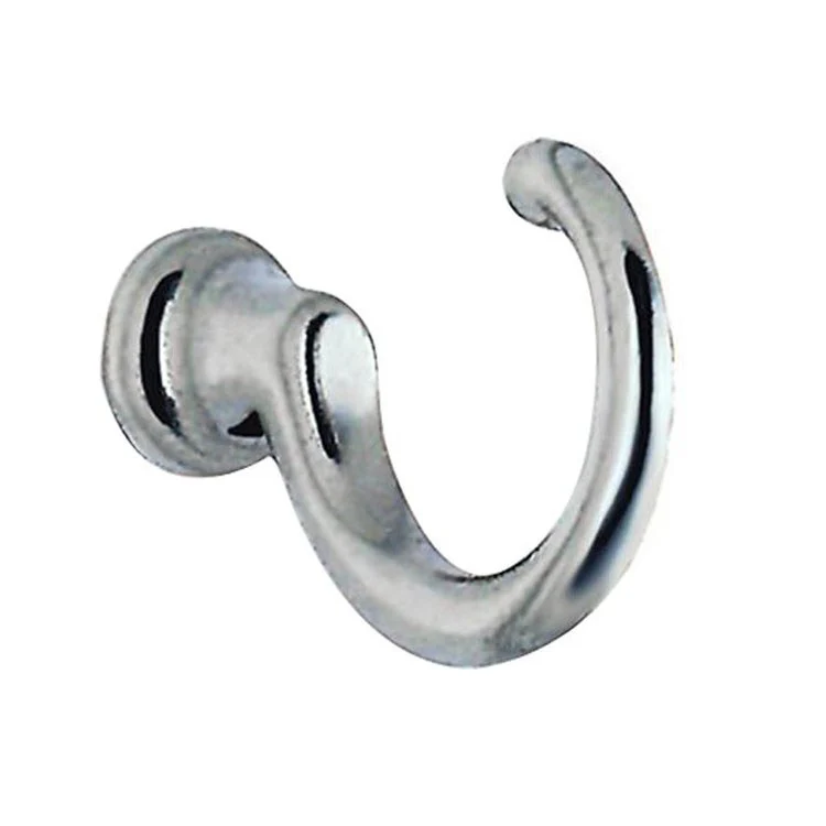 Hook Single Loop Brushed Chrome 1-3/8 Inch 1-1/4 Inch Wall Mount Zinc - Frankwebs