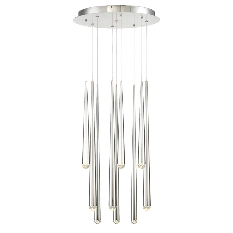 Cascade Nine-Light LED Crystal Round Chandelier 3500K - Frankwebs