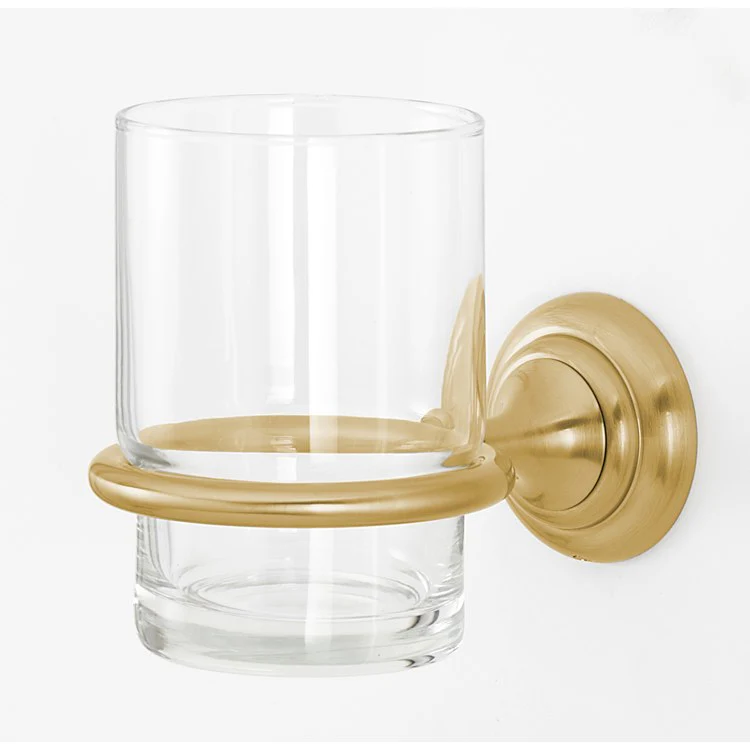 Tumbler Holder Charlie's Bath Barcelona Includes Tumbler Wall Mount Brass/Glass 4-1/2 x 2 Inch - Frankwebs