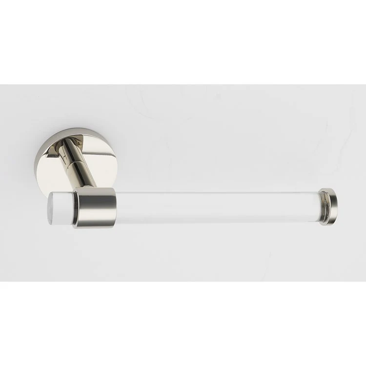 Toilet Paper Holder Contemporary Acrylic Bath Single Post Polished Chrome 6-15/16 Inch 3-1/8 Inch Wall Mount - Frankwebs