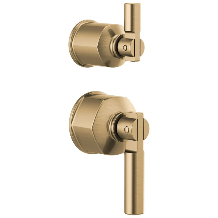 Handle Kit Invari Zinc 2 Lever Brilliance Luxe Gold for Pressure Balance Valve with Integrated Diverter Trim 2-1/4 Inch - Frankwebs