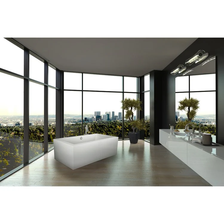 Soaking Tub Designer Collection Chagall 66 x 32 Inch Freestanding Tub Only Center Biscuit Acrylic - Frankwebs