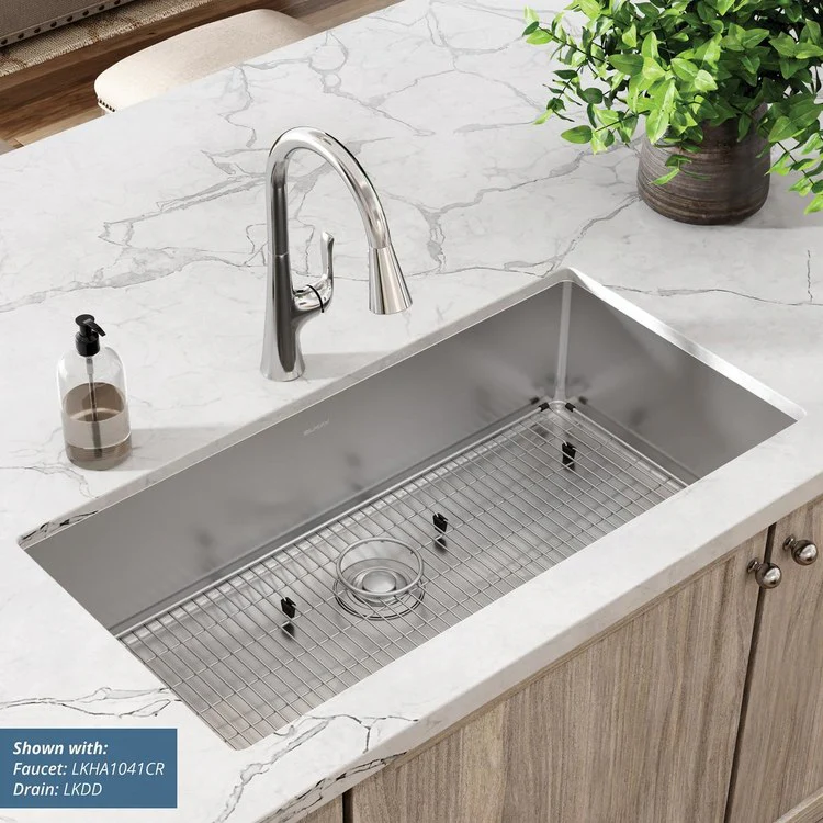Kitchen Sink Crosstown 36.5 x 18.5 Inch Single Bowl Kit Polished Satin Undermount - Frankwebs