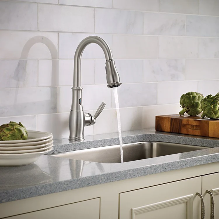 Brantford Single Handle High-Arc Pull Down Kitchen Faucet with MotionSense - Frankwebs