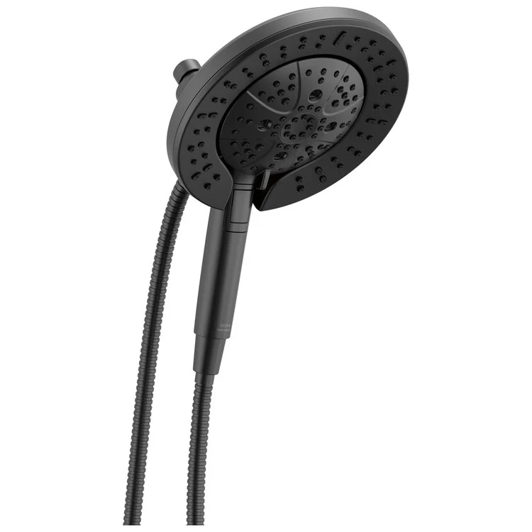 Handshower Combination Universal Showering Components In2ition 2-In-1 7 Functions Matte Black WaterSense MagnaTite Docking 7-7/8 Inch Stretchable Metal Hose 60-82 Inch 1.75 Gallons per Minute - Frankwebs