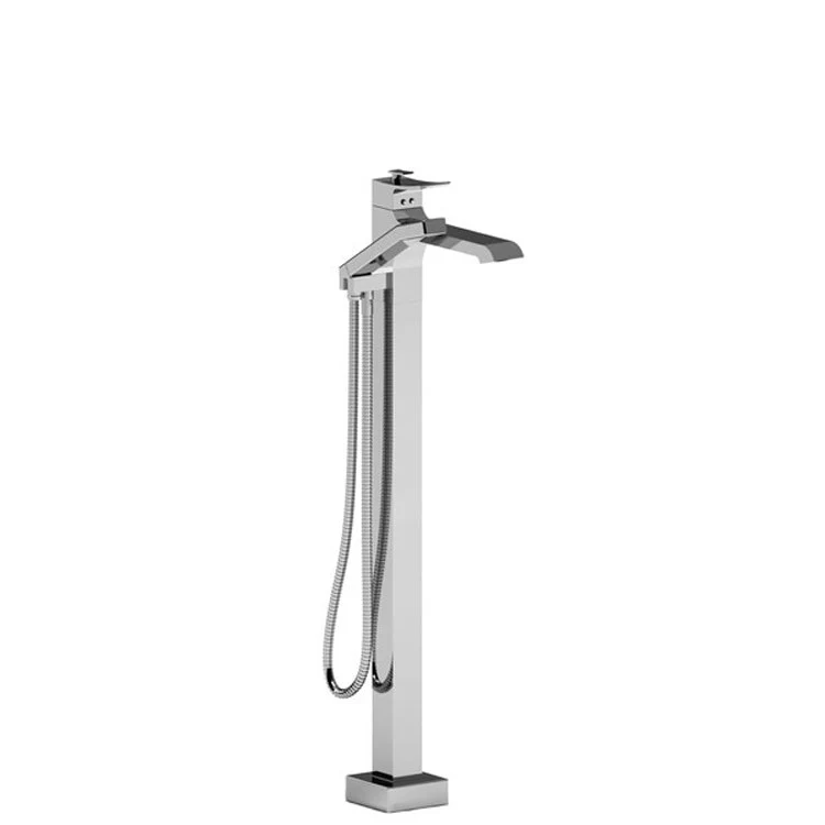 Tub Filler Trim Zendo Floor Mount 1 Lever Chrome ADA 1 Hole 1.8 Gallons per Minute - Frankwebs