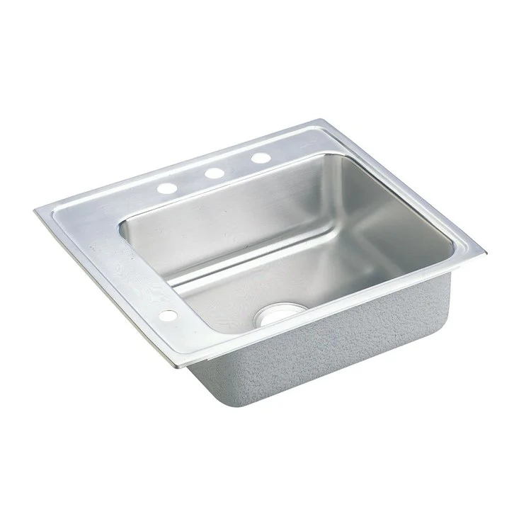 Classroom Sink Lustertone 22 x 19.5 Inch Single Bowl ADA Rectangular Left Lustrous Satin Drop-In Minimum Cabinet Size 27 Inch 5 Inch Quick Clip Mounting System 18 Gauge - Frankwebs