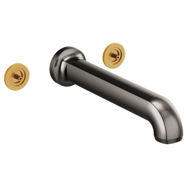 Tub Filler Kintsu Wall Mount 8 Inch Spread 2 Less Handle ADA Brilliance Black Onyx - Frankwebs