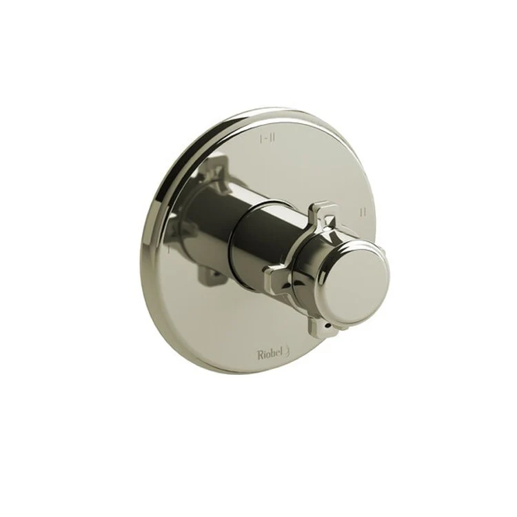 Thermostatic and Pressure Balance Valve Trim Momenti 1/2 Inch Round 2-Way 3 Function 1 X-Shaped Polished Nickel/Black 6.3 Gallons per Minute - Frankwebs
