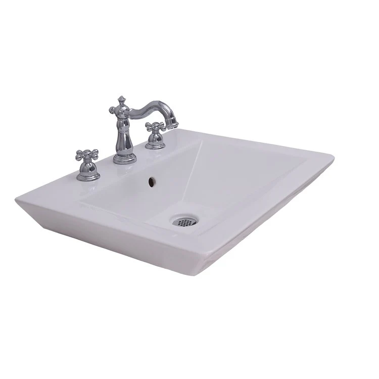 Lavatory Sink Opulence Wall Hung His 23 Inch 8 Inch Spread Rectangle White - Frankwebs