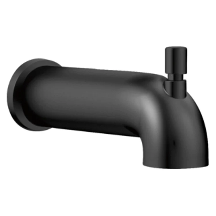 Tub Spout Modern Push Matte Black 6-1/2 Inch 18 Gallons per Minute Brass ADA - Frankwebs