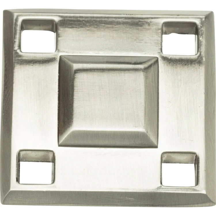 Knob Atlas Modern Craftsman Square Brushed Nickel Zinc Alloy 1-5/16 Inch - Frankwebs