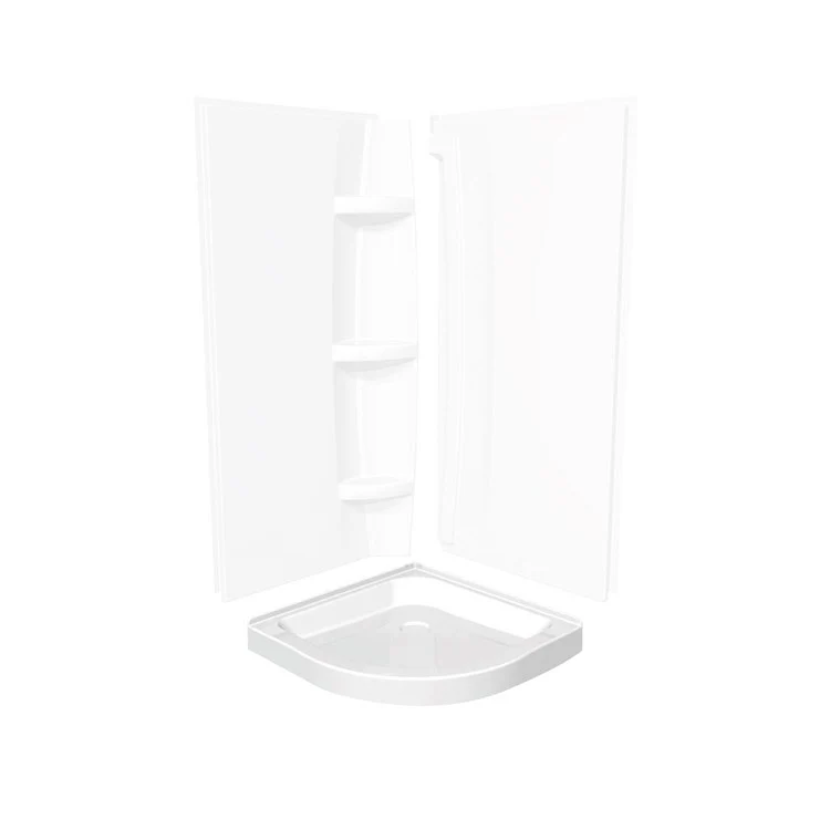 Shower Base Neo-Round Corner Left or Right White 32 x 32 Inch Acrylic - Frankwebs