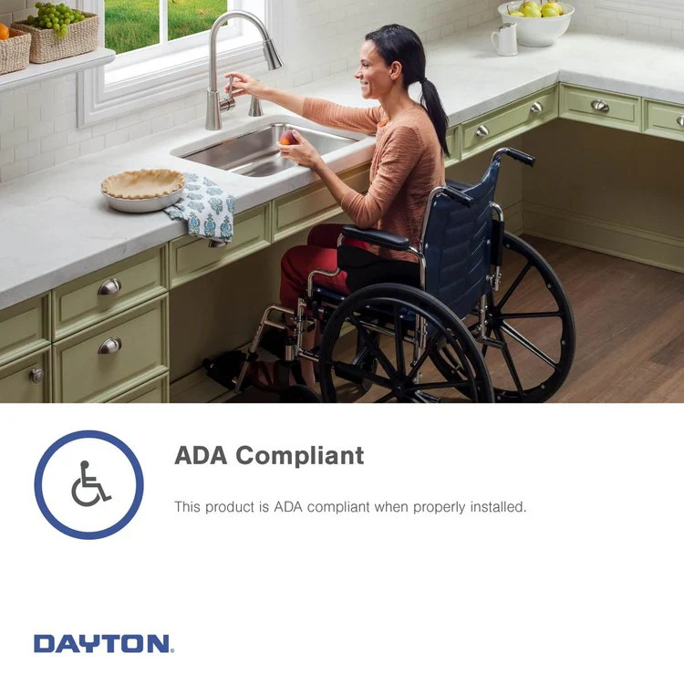 Kitchen Sink Dayton 33 x 22 Inch Double Bowl Equal 0 Hole ADA Satin Top Mount Rectangle Drain Location Center Depth 6-4/7 Inch Bottom Only Pads - Frankwebs