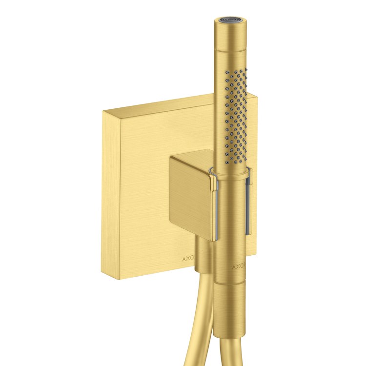 Handshower Holder Starck Organic Wall Mount with Outlet Handshower & Hose Brushed Nickel Brass WaterSense - Frankwebs