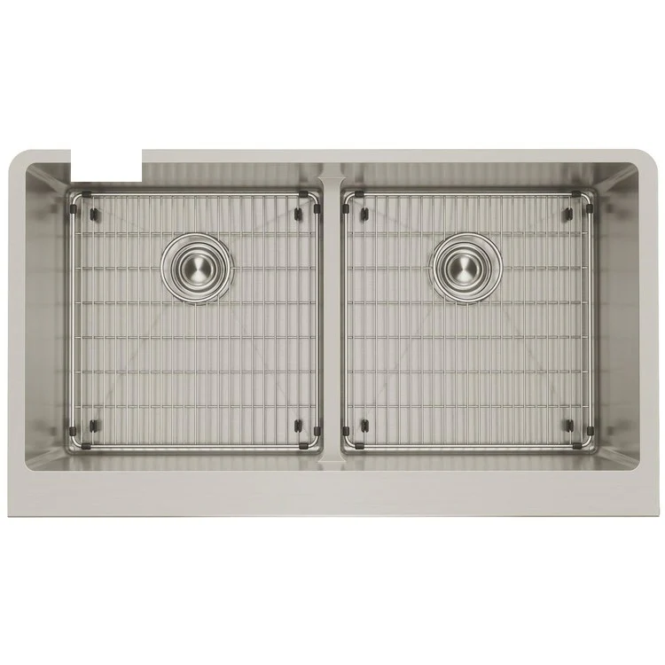 Kitchen Sink Crosstown 36 x 20.25 Inch Double Bowl Kit with Aqua Divide Polished Satin Farmhouse - Frankwebs