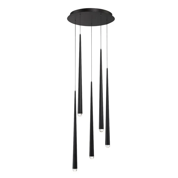 Cascade Five-Light LED Crystal Round Chandelier 3500K - Frankwebs