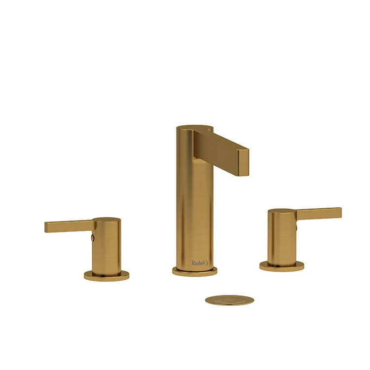 Lavatory Faucet Paradox Widespread 8 Inch Spread 2 Lever ADA Brushed Gold 1.5 Gallons per Minute - Frankwebs