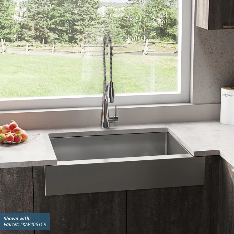 Kitchen Sink Crosstown 36 x 20.25 Inch Single Bowl Kit Polished Satin Farmhouse - Frankwebs
