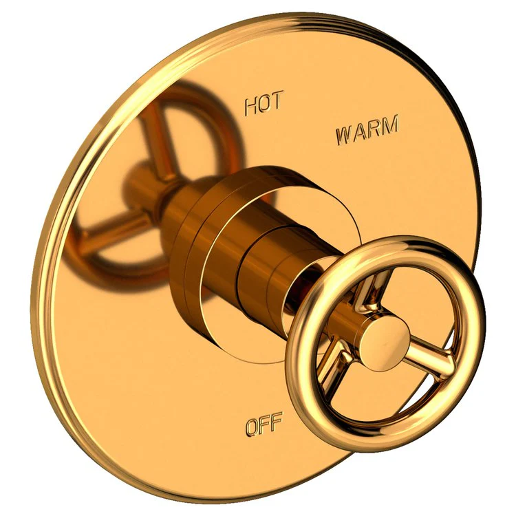 Pressure Balance Valve Trim Slater Round 1 Wheel Antique Brass Depth 3-3/7 Inch - Frankwebs