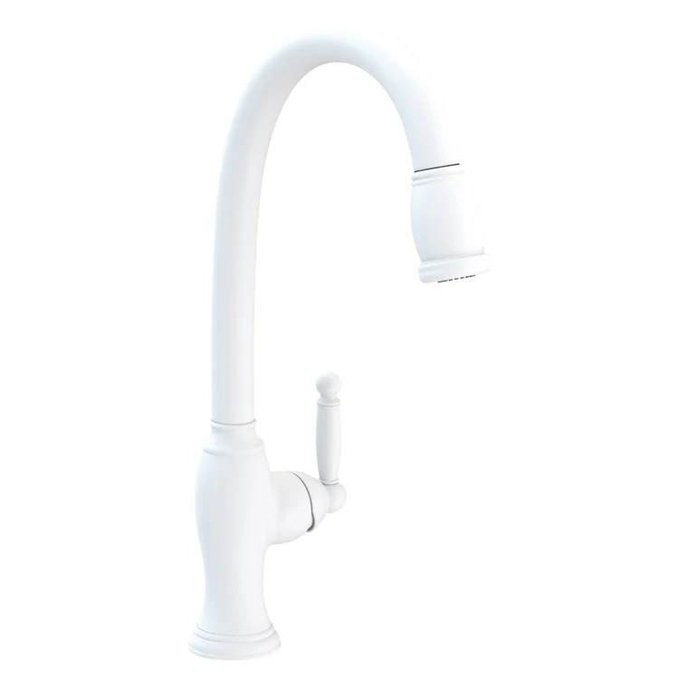 Kitchen Faucet Nadya 1 Lever ADA Matte White Pull Down Spout Height 11-3/4 Inch 1.8 Gallons per Minute - Frankwebs