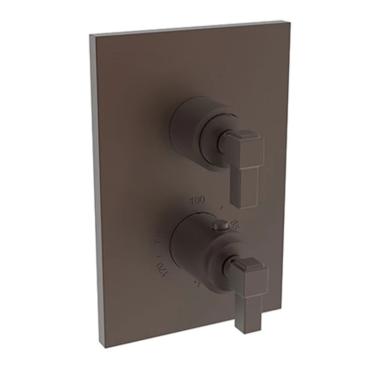 Thermostatic Trim Malvina Rectangular Plate 2 Lever Antique Copper ADA for Luxtherm 1/2 Inch Rough Valve Face Plate Diverter and Temperature-Adjust Handles Brass - Frankwebs