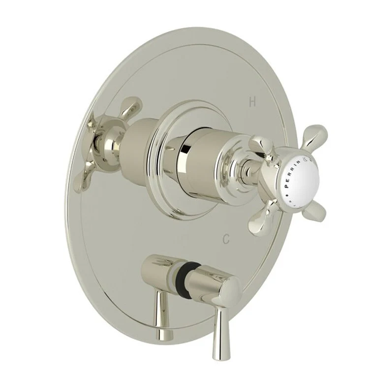 Pressure Balance Valve Trim Edwardian 1/2 Inch with Diverter 2 Cross Polished Nickel - Frankwebs