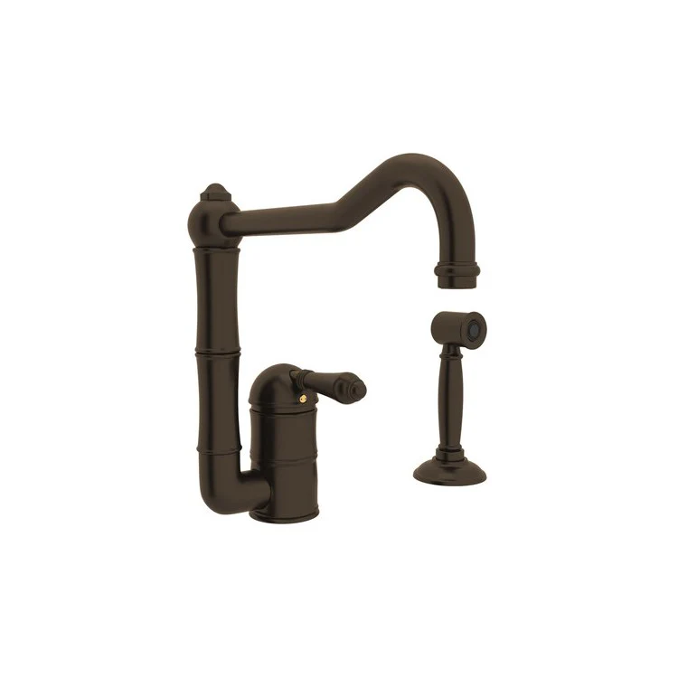 Kitchen Faucet Acqui with Sidespray Column Spout 1 Metal Lever Polished Nickel 1.5 Gallons per Minute 2 Holes - Frankwebs