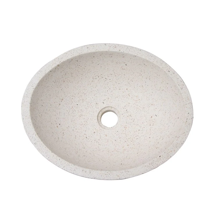 Vessel Caspar Small Oval 16-5/8 Inch White Concrete - Frankwebs