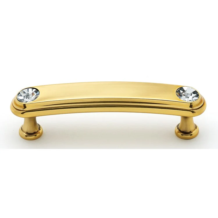 Pull Swarovski Crystal Round Crystal Handle Polished Antique Brass 3 Inch 3-3/4 Inch 1 Inch - Frankwebs