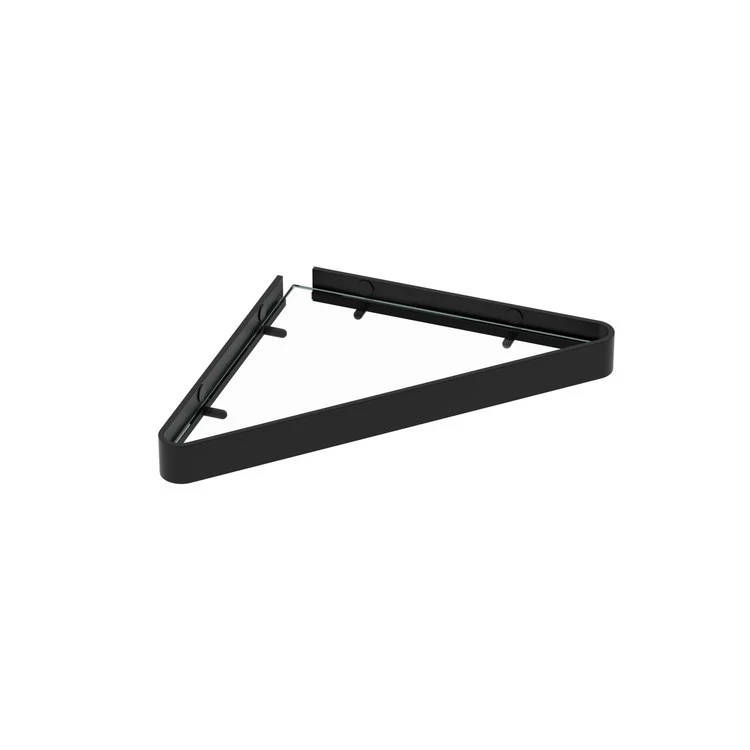 Shelf Corner Black Metal/Glass 9-5/8 Inch - Frankwebs
