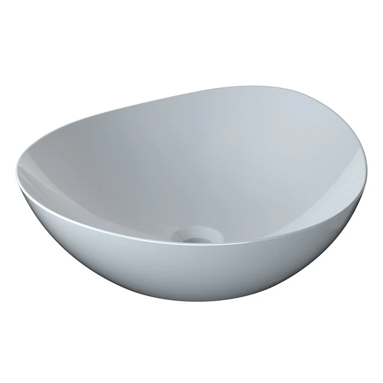 Vessel Kiwami Renesse Asymmetrical Lavatory Cotton Vitreous China 18-1/8 x 15-13/16 x 5-1/8 Inch ADA - Frankwebs