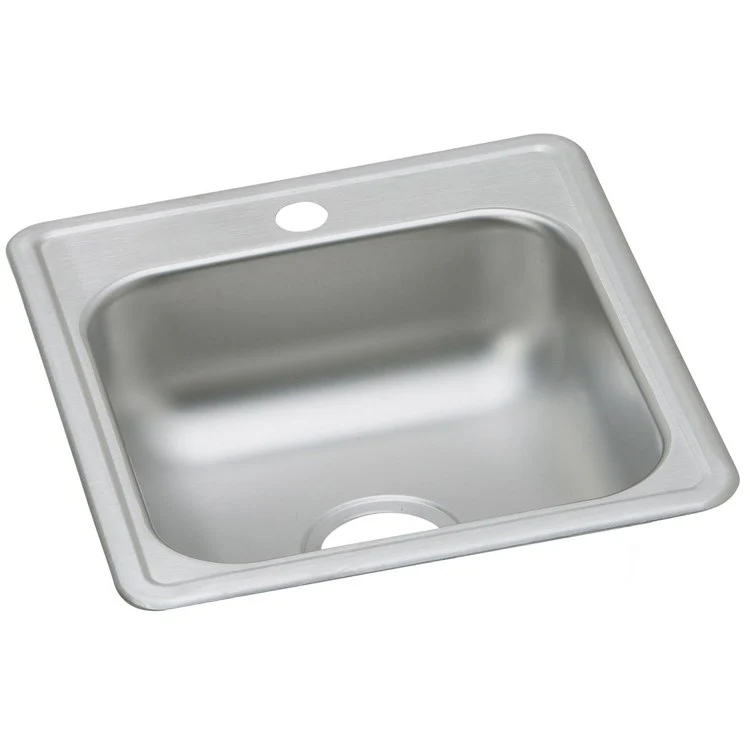 Bar Sink Dayton 17 x 19 Inch Single Bowl 1 Hole ADA Satin Drop-In Rectangle Drain Size 3-1/2 Inch - Frankwebs