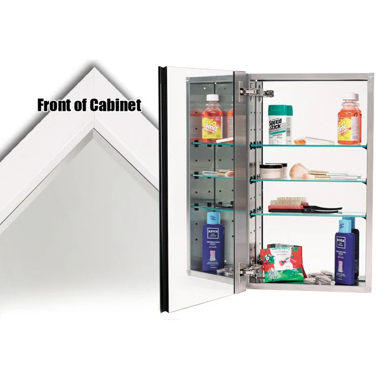 Cabinet 4000 Contemporary 15 x 25 Inch 1 Doors Mirror White - Frankwebs