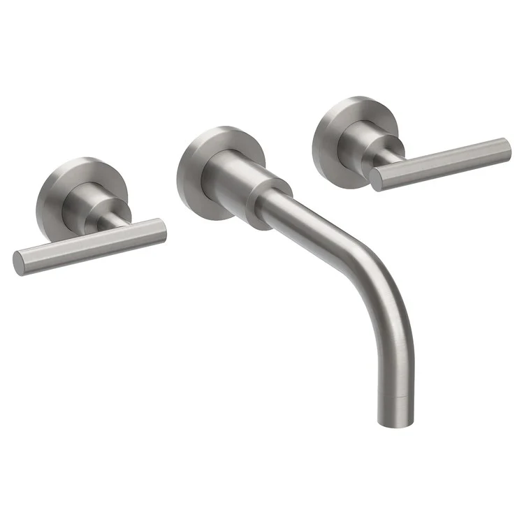 East Linear Two Handle Wall-Mount Bathroom Faucet with Lever Handles - Polished Chrome - Frankwebs