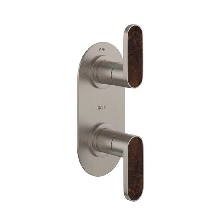 Thermostatic Trim Miscelo 1/2 Inch with Diverter Sedona Accent 2 Lever Matte Black 6.7 Gallons per Minute Brass - Frankwebs