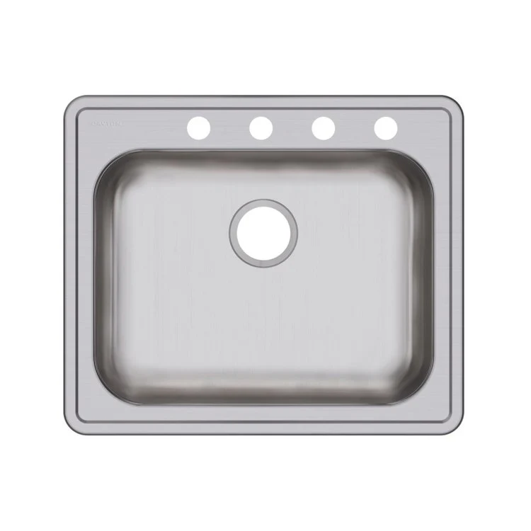 Kitchen Sink Dayton 25 x 21.25 Inch Single Bowl 4 Hole ADA Satin Drop-In Rectangle Drain Location Rear Center Depth 5-3/8 Inch Bottom Only Pads - Frankwebs