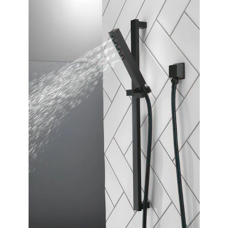 Handshower Set Ara H2Okinetic Wand with Slidebar & Holder Matte Black 1 Function WaterSense 1.75 Gallons per Minute 24 Inch - Frankwebs