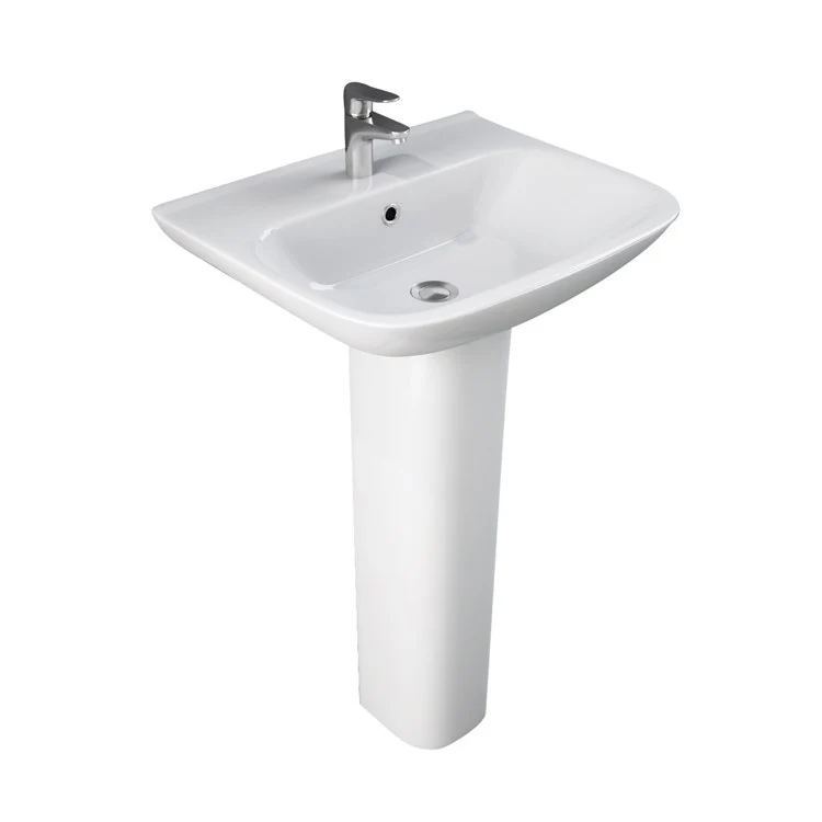 Pedestal Lavatory Eden 520 White Rectangular - Frankwebs