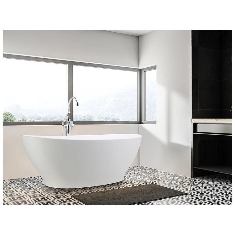Air Tub Elise 68 x 37 Inch Freestanding Air Bath Center White Gloss Oval Sculpturestone 95 Gallons 24-1/2 Inch - Frankwebs
