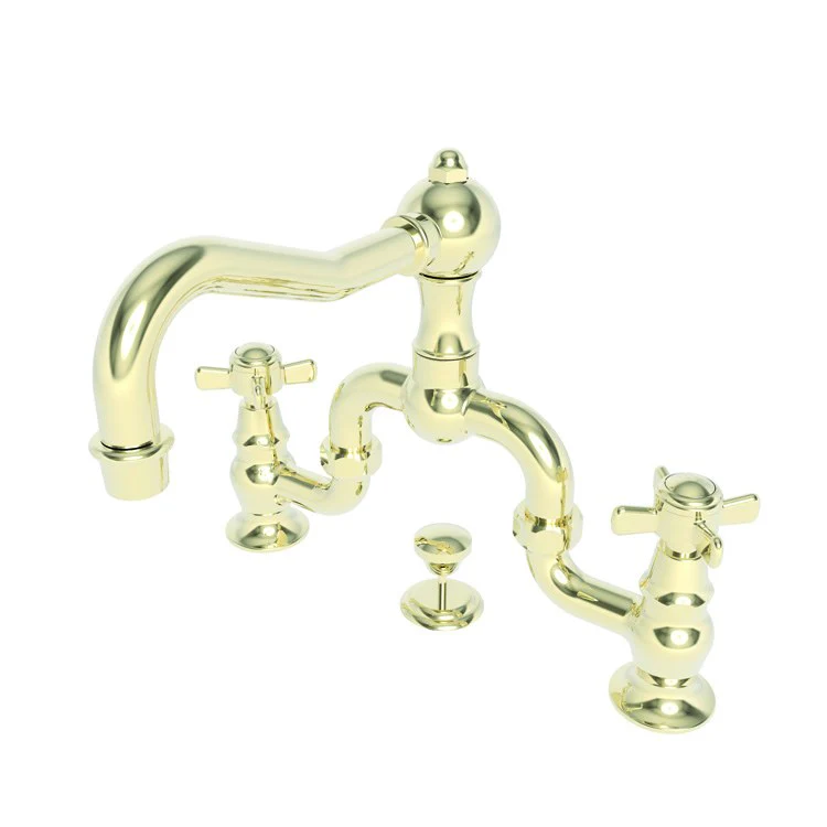 Lavatory Faucet Fairfield Bridge 8 to 9-3/4 Inch Spread 2 Cross ADA WaterSense Antique Copper 1.2 Gallons Per Minute Brass Pop Up Spout Reach 7-3/16 Inch - Frankwebs