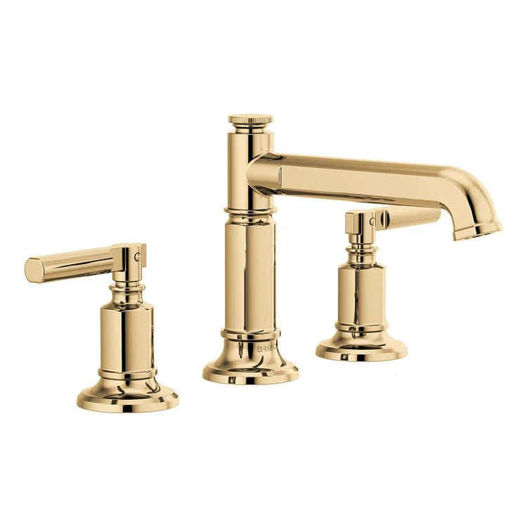 Lavatory Faucet Invari Widespread 6-16 Inch Spread Less Handle ADA WaterSense Brilliance Luxe Gold 1.2 Gallons per Minute Column Spout - Frankwebs