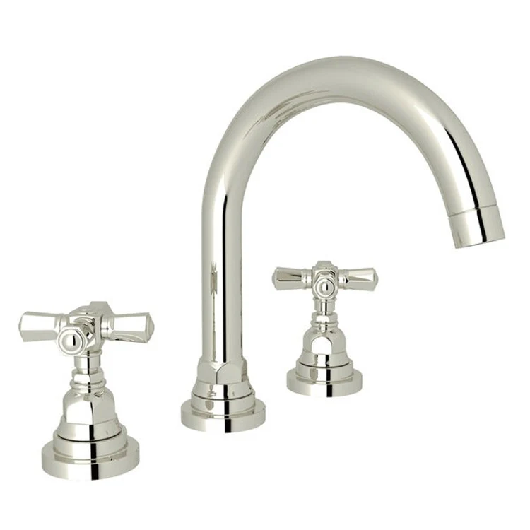 Lavatory Faucet San Giovanni 2 Cross Satin Nickel 1.2 Gallons per Minute C-Spout - Frankwebs