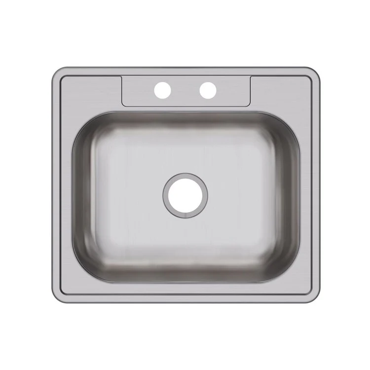 Kitchen Sink Dayton 25 x 22 Inch Single Bowl 2 Hole Satin Top Mount Multiple of 50 Bottom Only Pads - Frankwebs