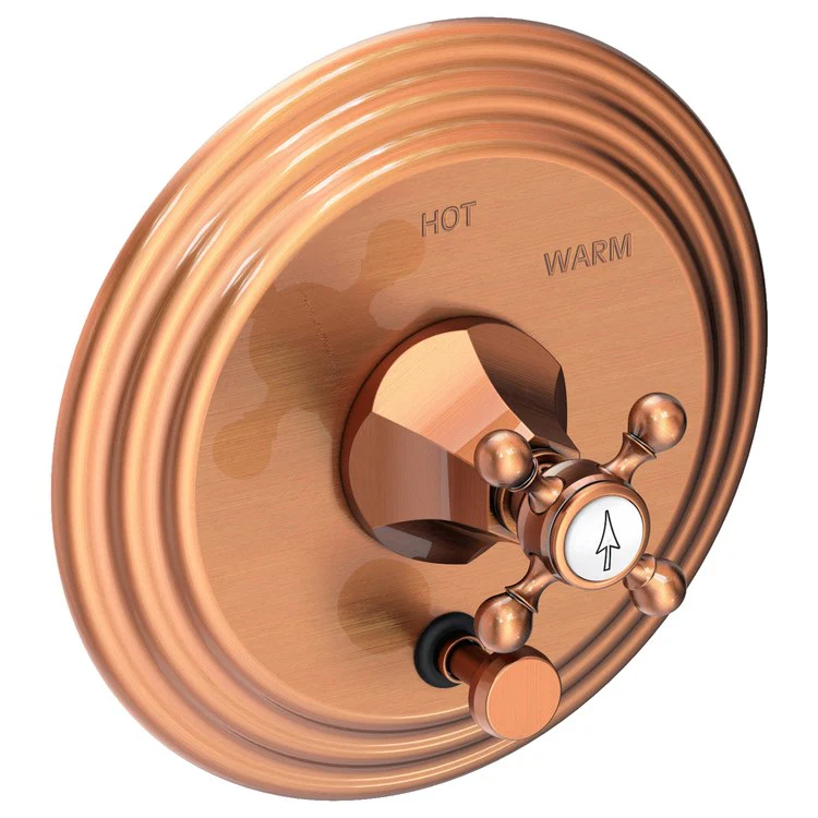 Metropole Pressure Balance Tub/Shower Valve Trim Only with Cross Handle - Antique Brass - Frankwebs