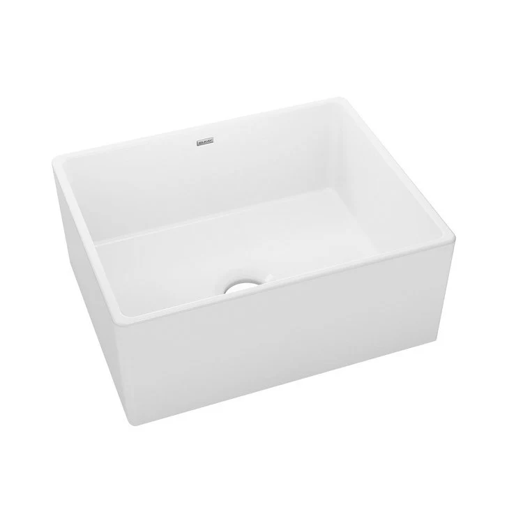 Kitchen Sink Fireclay 24.5 x 20 Inch Single Bowl Apron Front Biscuit Farmhouse Drain Location Center - Frankwebs