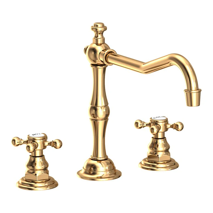 Kitchen Faucet Chesterfield 8 to 20 Inch Spread 2 Cross ADA Antique Brass Spout Height 5-13/16 Inch Spout Reach 9-7/16 Inch 1.8 Gallons per Minute - Frankwebs