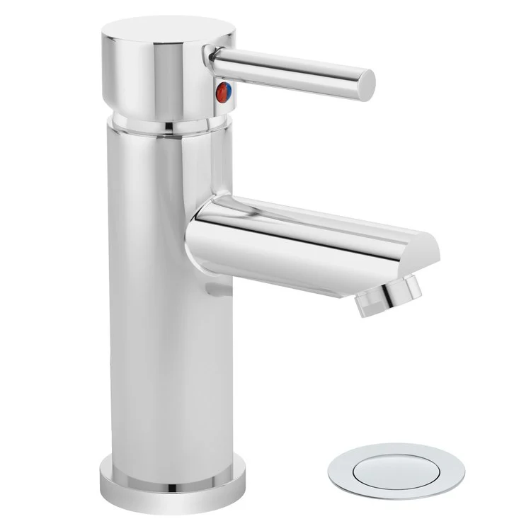 Lavatory Faucet Dia Round 1 Lever ADA Polished Chrome 0.5 Gallons per Minute Metal Push Pop 1 Hole - Frankwebs