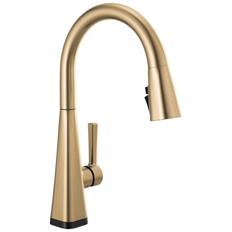 Kitchen Faucet Lenta 1 Lever ADA Brilliance Champagne Bronze Pull Down 1.8 Gallons per Minute - Frankwebs