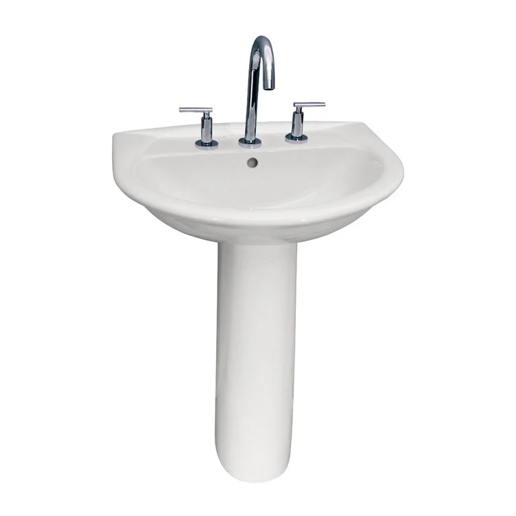 Pedestal Lavatory Karla 650 Widespread White Round - Frankwebs